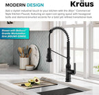 KRAUS Allyn Commercial Style 2-Function Single Handle Pull Down Kitchen Faucet in Matte Black, KPF-4110MB
