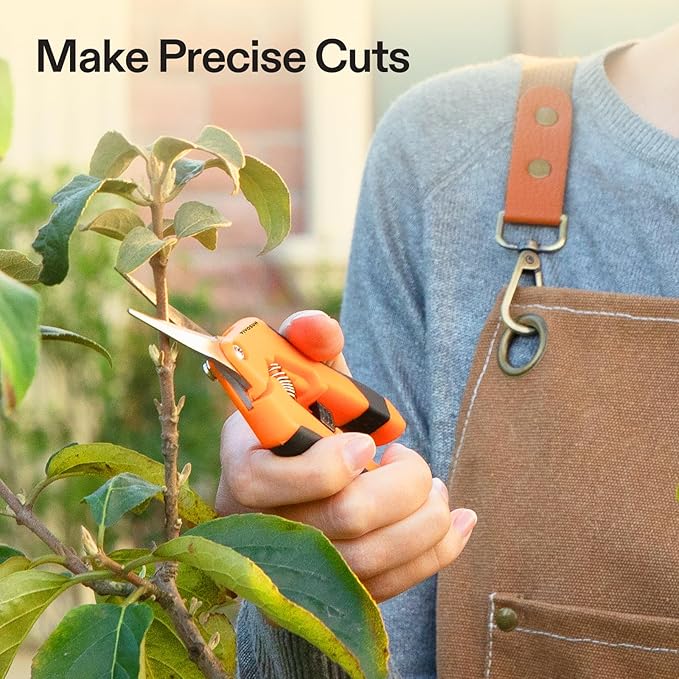 VIVOSUN 6-Pack 6.5 Inch Gardening Scissors Hand Pruner Pruning Shear with Straight Stainless Steel Blades Orange
