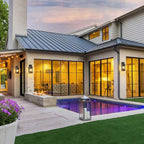 BesLowe 2-Pack Outdoor Wall Light Fixtures, Exterior Waterproof Wall Lanterns, Porch Sconces Wall Mounted Lighting with E26 Sockets & Glass Shades, Modern Wall Lamps for Patio Front Door, Brown