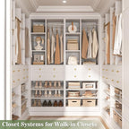 Closet System, 28"/2.4 FT Small Closet Organizer System with Drawers and Shelves, Walk-in Closets Systems for Small Closets, Free Standing Reach in Closet Tower, White