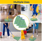 Matthew Cleaning Heavy Duty Mop Head Commercial Replacement for General and Floor Cleaning, Wet Industrial Blue Cotton Looped End String Head Refill (Pack of 12) Green