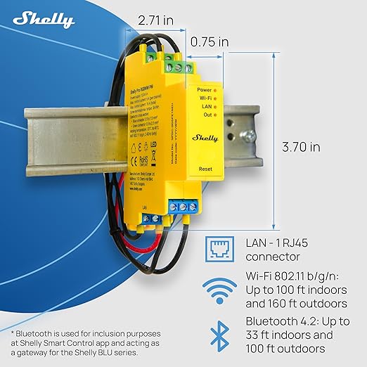 Shelly Pro RGBWW PM | Wi-Fi & LAN Smart Remote Control for RGBW Led Strips with Power Metering | Home Automation | No Hub | Compatible with Alexa & Google Home | iOS Android App | Dimming Control