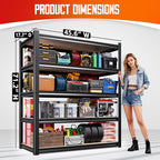 Set of 4 Garage Shelving-2050 lbs 5 Tier Storage Shelves,Adjustable Heavy Duty Metal Shelving Unit and Storage Large Rack,Utility Steel Shelf for Warehouse Industrial Pantry Basement 71"x46"x18"