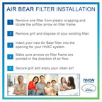 16x25x3 TRION Air Bear Cub Pleated HVAC Air Filter MERV 13 (3-Pack) (Actual Size: 15.75 x 24.75 x 3.06 Inches)