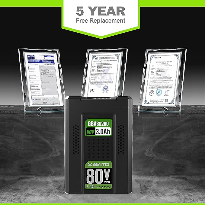 XAVITO Replacement for Greenworks 80V Battery 3000mAh, Compatible with Greenworks 80V Power Tool, New Upgraded 3X Longer Runtime, Replace for Greenworks Pro 80V Battery GBA80200 GBA80300