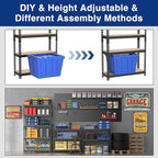 WORKPRO 5-Tier Steel Shelving Unit-Black, 27-2/5”W x 11-7/10”D x 60”H, Adjustable Storage Rack, Heavy Duty Shelf with MDF Board, 1650 lbs Load Capacity (Total) for Garage, Basement, Kitchen