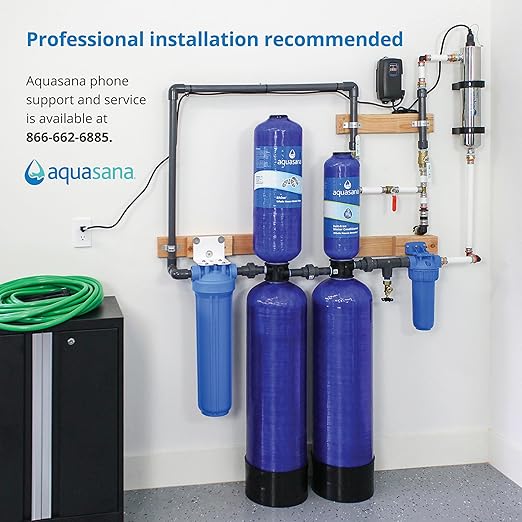 Aquasana Whole House Well Water Filter | 500,000 Gallons | UV, Carbon & KDF | Salt-Free Softener Alternative | Tackles up to 99.99% Chlorine, Bacteria, Viruses, Cysts & Scale | Rhino WH-WELL-CT-UV