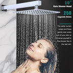 Enga Shower System Dual Shower Heads with 10+6" Dual Rain Shower Head with Handheld Spray for Two People, Wall Mount Shower Faucet Set with Valve Kit, Chrome