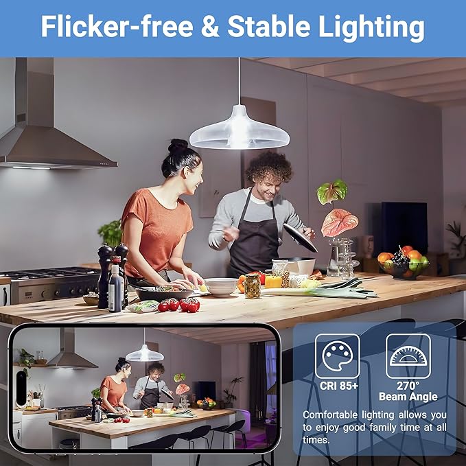 VOLIVO 6 Pack A19 LED Light Bulbs, Daylight 5000K, 60W Equivalent,Efficient 9W, 800 Lumens, E26 Base, Energy Saving LED Bulb, Non-Dimmable, UL Listed and FCC Certified, for Bedroom Living Room Home