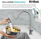 KRAUS Coda 2-Function Single Handle Pull Down Kitchen Faucet in Spot-Free Stainless Steel, KPF-1626SFS