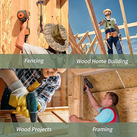 Wood Screws 3 inch, 300pcs Countersunk Self Tapping Screws #10x3, Carbon Steel, Against Rust and Corrosion Screw, Green Coated Exterior Wood/Deck Screws, Star Drive with Bit