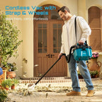 Seesii Cordless Shop Vac Wet and Dry, 2.6 Gallon Small Shop Vac with 2 x 4.0Ah Batteries, 3-in-1 Wet Dry Vacuum with HEPA Filter, Strap, Accessories Storage Bag, Ideal for Garage, Car, Workshop, House