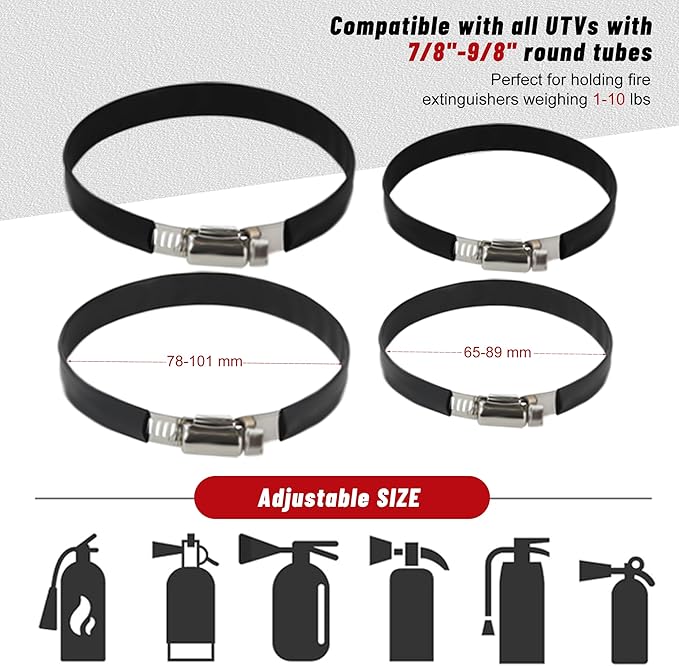 ATV Motorcycle Fire Extinguisher Bracket - Quick Release Fire Extinguisher Holder Mount - Universal 7/8" to 9/8" Handlebar Fit for Yamaha, Polaris, Honda, Can-Am, Kawasaki - Secures Extinguishers