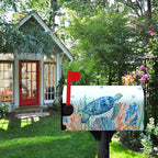 Sea Turtle Magnetic Mailbox Covers Summer Beach Mailbox Cover Standard Size 21 x 18 Inch Ocean Coral Nautical Post Letter Box Wraps Decor for Garden Outdoor