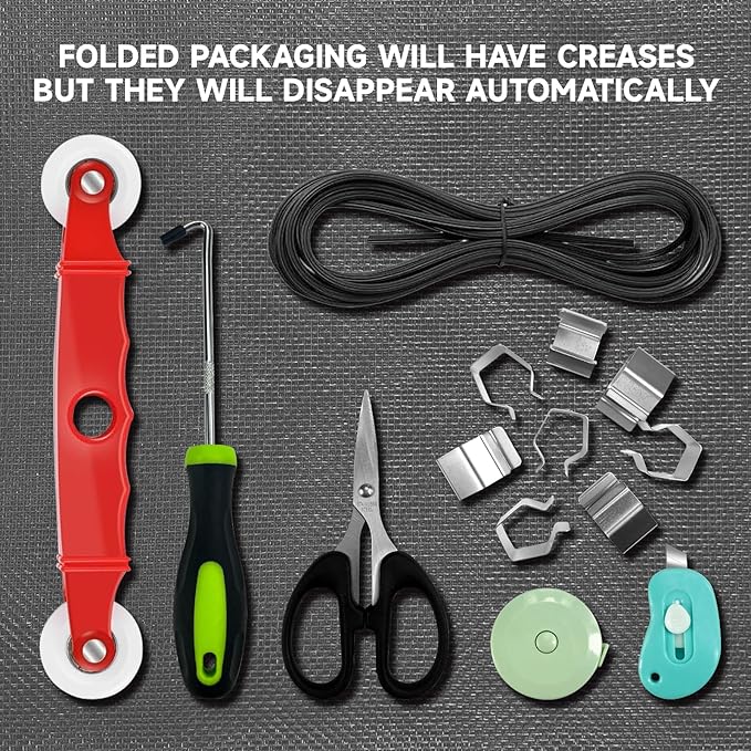 Window Screen Door Repair/Replacement Kit,48" x178" Adjustable Durable Fiberglass Window Screen Mesh,with Spline/Roller/Hook/Clips Screen Door Repair Kit,DIY Window,Porch Sliding Door(Grey)