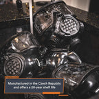 MIRA SAFETY CM-8M Full-Face CBRN Gas Mask W/Canteen - Reusable Survival Nuclear Chemical Respirator for Prepper Gear and Supplies - Best Particulate Protection for Disaster, Tactical, & General Use