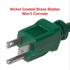 Clear Power 35 ft 3 Outlet Lawn & Garden Outdoor Extension Cord 16/3 SJTW, Green, Water & Weather Resistant, Flame Retardant, 3 Prong Grounded Plug, CP10194