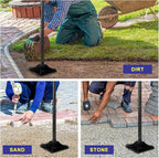 48 Inch Handle Steel Tamper, 8" x 8" Heavy Duty Garden Tamper Tool, Labour-Saving for Levelling Land, Installing Paving Stones and Repairing Pavements