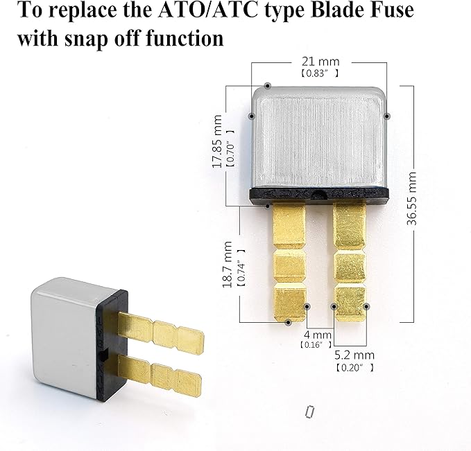 5A Automotive Circuit Breaker T1 Thermal Reset, Plug In Mounting, ATC ATO Blade Type Terminal Connection (2 pcs)