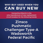 UBITBFP1502-New Zinsco QFP2150 Replacement. Two Pole 150 Amp Main Series Manufactured by Connecticut Electric.