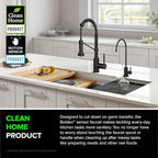 KRAUS Bolden Touchless Sensor Commercial Style 2-Function Single Handle Pull Down Kitchen Faucet in Matte Black, KSF-1610MB