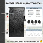 KYODOLED Wall-Mount Mailbox, Large Capacity Mail Box, Mailboxes for Outside, Galvanized Steel Rust-Proof Metal Post Box, 14.56" x7" x4.13" Black