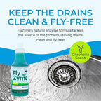 Kinzua Environmental Fly-Zyme, Highly Concentrated Enzyme Drain Cleaner for Pipes & Fruit Flies, Citronella Scented Organic Waste Degrader & Odor Neutralizer, 32 fl oz