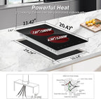 2 Burner Electric Cooktop, Electric Stove Top 12 Inch with Metal Trim, Sensor Touch Control, Fast Heat, Multiple Safety Protection, 3000W, 220V~240V Hard Wire(No Plug)