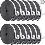 MAGZO Door Weather Stripping, 1/2 Inch W X 1/8 Inch T X 198 Ft Total Weatherstripping Foam Tape Soudproof for Windows 16.5 ft X 12 Rolls, Black