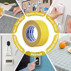 Heavy Duty Double Sided Mounting Tape, 2inx66FT, Clear Mesh Grip, Extra Strong Adhesive for Carpets, Wall Mounting, Picture Hanging and DIY Projects,Hand Tearable,Weatherproof