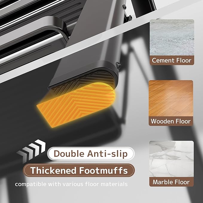 GameGem 2 Step Ladder Folding Step Stool with Wide Anti-Slip Pedal, 330LBS Capacity, Lightweight Portable Stepladder for Home and Kitchen Use, Black