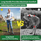 Garden Hoe, 62 Inch Weed Tool, Long Soil Tiller Cultivator, Heavy Duty Metal Stirrup Hoe Weeder Scraper Rake for Flower Beds, Patio, Garden Loosening Soil Weeding Digging