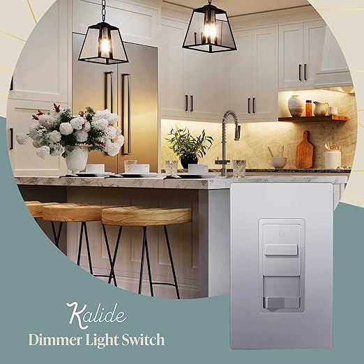 TOPGREENER Digital Dimmer Light Switch for 200W Dimmable LED/CFL Lights, Single Pole/3-Way LED Slide Dimmer Light Switch, Neutral Wire Not Required, UL Listed, TGSDS3-SV, Silver, 1 Pack