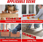 VNW 16-Inch Torpedo Level - 5 High-visibility Bubbles 2°/22.5°/45°/90°/180°,Level Tool with Rubber Endcaps and Aluminium Body, Flat View Viewing Window for Home Outdoor Measurements