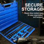 MacWork 67 Pieces 3/8“ Drive Impact Socket Set, SAE and Metric Sockets, CR-V & CR-Mo, Complete Socket Set with Shallow, Deep & Swivel Sockets, Includes Ratchet, Extension Bars & Adapters