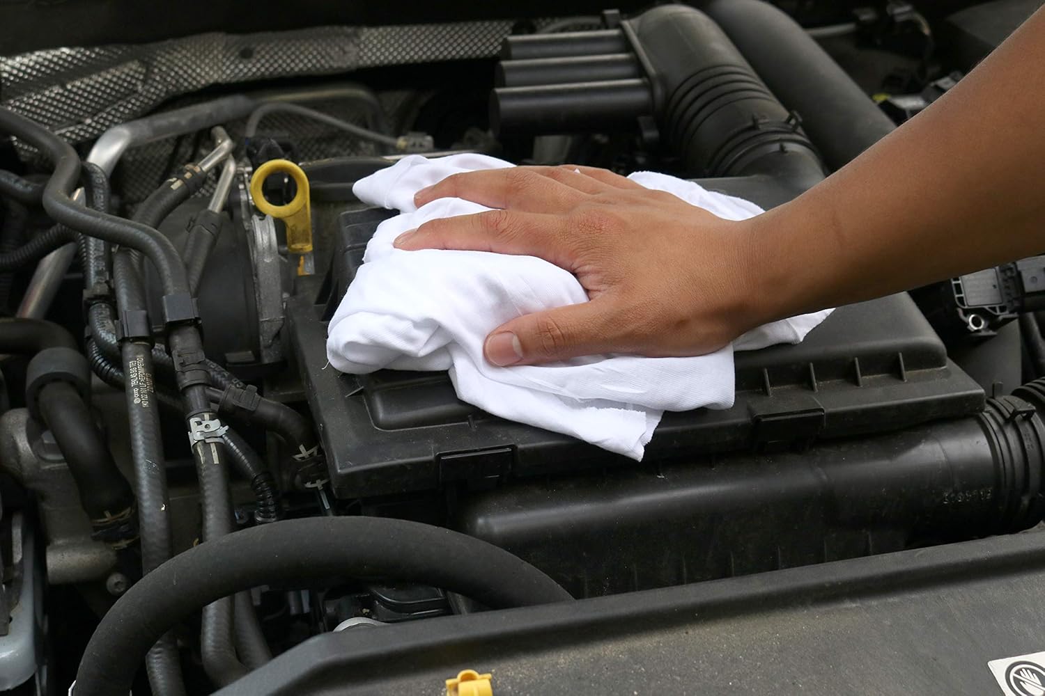 Arkwright W43 Cotton Tshirt Rags - 5 lb Bag - Soft Lint Free Cloths for Cleaning, Streak & Scratch-Free, Professional Grade Wiping Towels for Polishing, Painting, and Staining, White