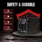 150A MIG Welder, 3-in-1 Synergic MIG Flux Core/MMA/TIG Welding Machine, 120V Portable IGBT Inverter with Large LED Display, 2T/4T/Spot Modes, Wire Feed 0.030"/0.035"