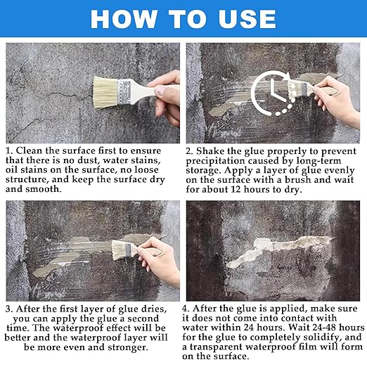 Polyurethane Waterproof Coating, Transparent Waterproof Sealant, 12 OZ Invisible Waterproofs Agent for Basement, Roof, Tile, Concrete, Cement