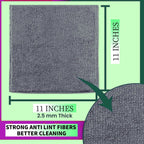 11x11 Inch Slim Microfiber Cleaning Cloths, 30-Pack - Flexible for Tight Spaces (Car Vents/Glass Edges), Lightweight & Scratch-Free, Washable for Kitchen/Bathroom/Car (Grey)