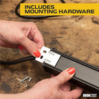 Iron Forge Cable 24 Outlet Heavy Duty Surge Protector Power Strip with Built-in Circuit Breaker, 14/3 SJT Black & Yellow with 9 ft Extension Cord