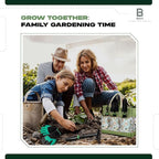 Gardening 9-Piece Heavy Duty Carbon Steel Gardening Tool Set – Rust-Proof, Ergonomic Non-Slip Handles with Durable Storage Tote Bag – Ideal Garden Gift by BRSS