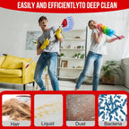 Spin Mop Head, Base, Handle Replacement for O-Ceda RinseClean 2 Tank System,4 Microfiber Mop Refills, 1 Base and 30-58in Handl Set Combo (Blue 2 Tank System)