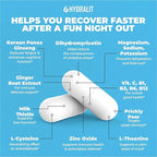 After Drinking Aid Supplement Pre Game Party Pills Electrolytes Hydration DHM Milk Thistle Weekend Recovery Vitamins Relief Formula Better Mornings Alcohol Liver Health Support 120 Capsules