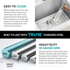 Kraus KHU101-24L Standart PRO 24-inch Undermount 16 Gauge Single Bowl Laundry and Utility Sink, 24 Inch, Tight Radius