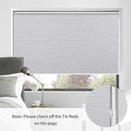 ALLBRIGHT 100% Blackout Roller Blinds Woven Shades with Striped Jacquard, Cordless Window Shades, UV Protection Fabric, Easy-Install for Indoor Home & Office, Grey, 31" W x 72" H
