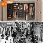 ROOMTEC 28.5" Medium Hanging Closet Unit, Modular Closet System with Hanging Rod, Wardrobe Organizer for Bedroom or Walk-in Closet, Wall Mounted, Customizable Clothes Storage Unit, Black