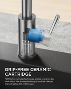 FORIOUS Touchless Kitchen Faucet Brushed Nickel, Smart Motion Sensor Spring Sink Faucet with Pull Down Sprayer Commercial Contemporary Hands-Free for Pot Filler, Farmhouse Camper Laundry Camper