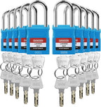 Lockout Tagout Locks - 10 Pack Blue Loto Locks, Keyed Differ Padlock OSHA Compliant Lock Out Tag Out Lock, Safety Padlocks for Electrical Lockout Tag Out Kits