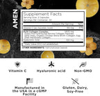 Amen Multi Collagen Peptides Capsules with Hyaluronic Acid and Vitamin C - 5 Types of Collagen Protein Type I, II, III, V, X - Grass Fed Hydrolyzed - 18 Amino Acids - Collagen Supplement - 90 Pills