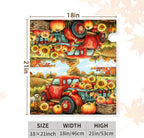 Fall Pumpkins Sunflower Mailbox Covers Magnetic Standard Size 21 X 18 Inch Autumn Red Truck Harvest Mailbox Wraps Cover Thanksgiving Letterbox Cover for Garden Yard Outdoor Decor